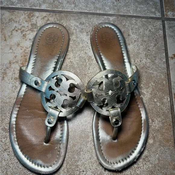Tory Burch gold miller Metallic Sandals - Picture 2 of 6